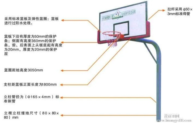 篮球架安装标准尺寸图，让你轻松DIY自己的球场-第2张图片-www.211178.com_果博福布斯